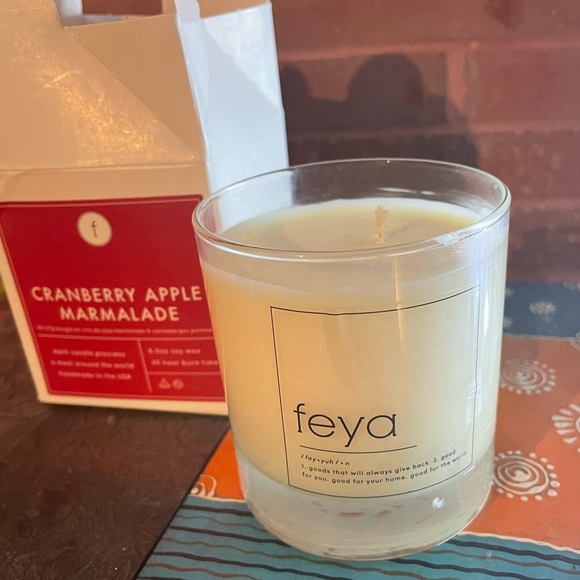 Brand New Feya Christmas Holiday Scented Candle Cranberry Apple Marmalade NWT - Picture 7 of 12
